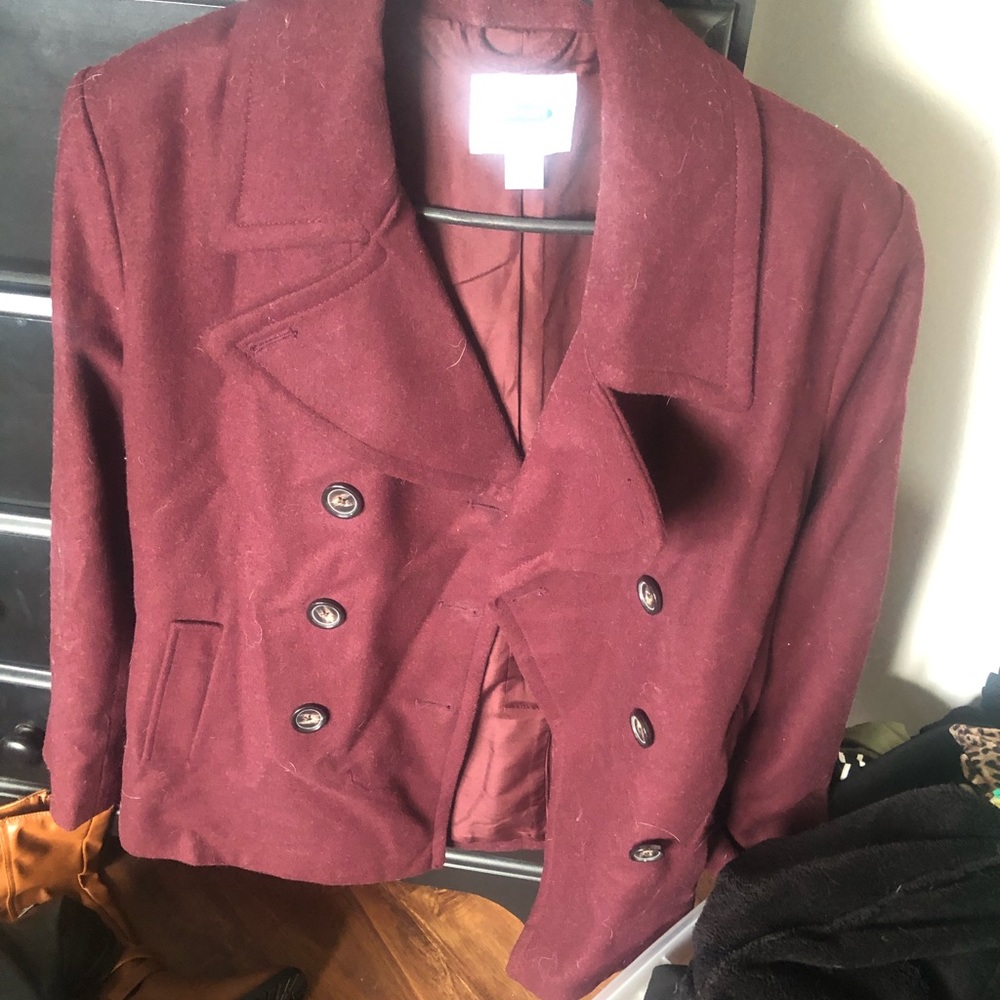 Old Navy burgundy pea coat